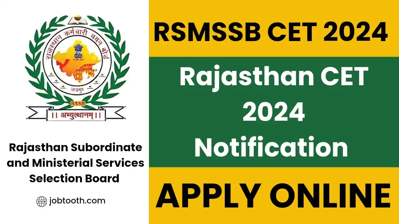 Rajasthan CET 2024 Notification