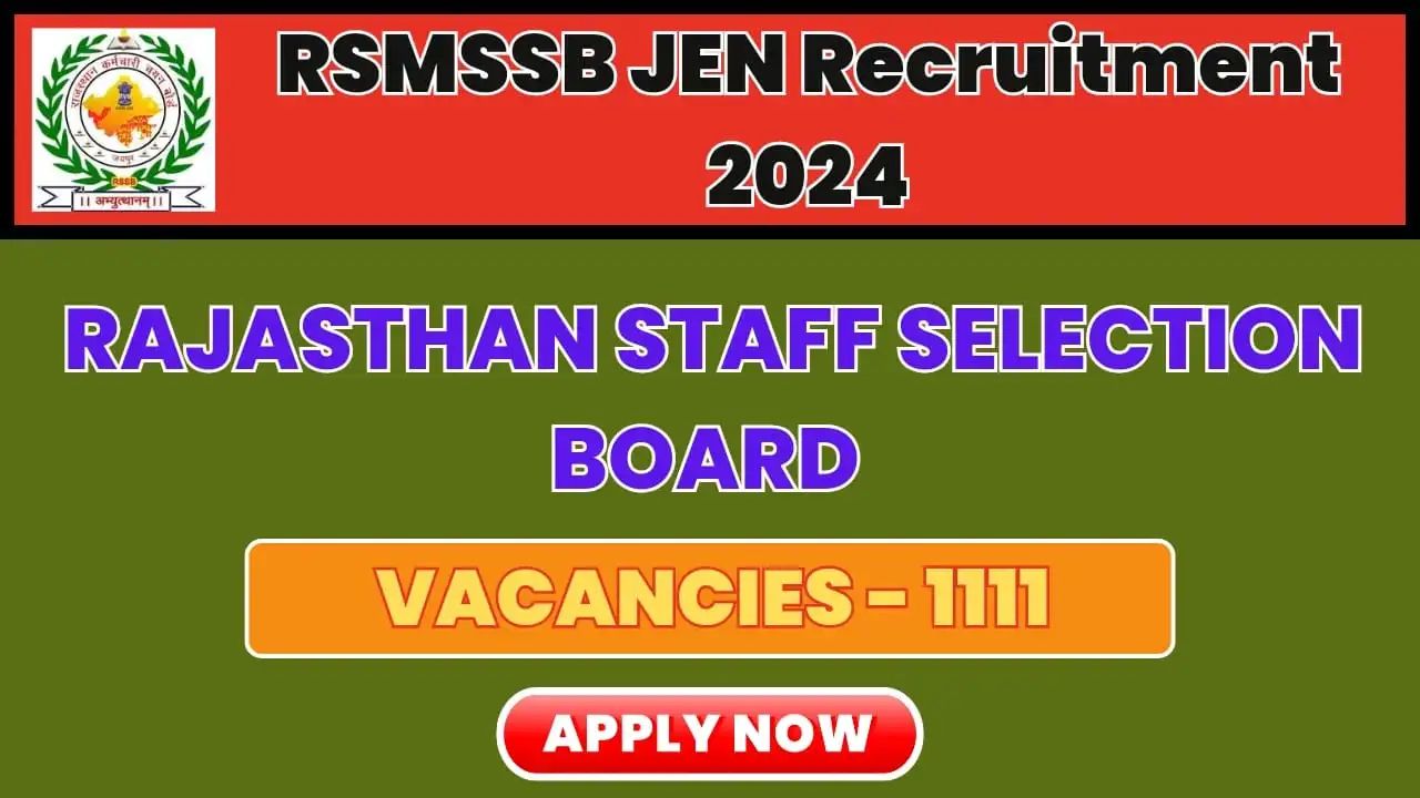 RSMSSB JEN Recruitment 2024