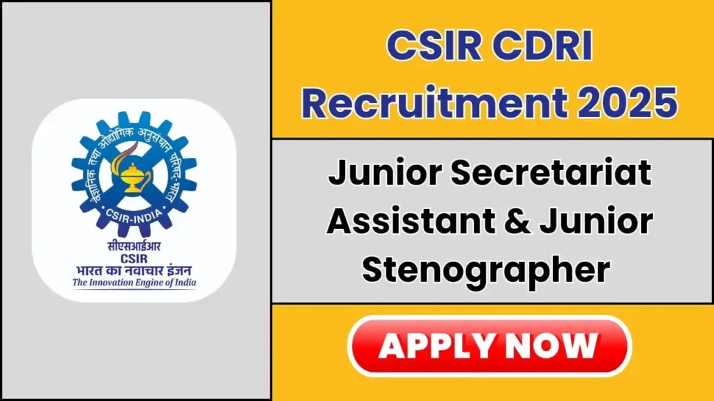 CSIR CDRI Recruitment